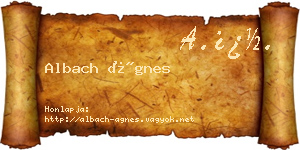 Albach Ágnes névjegykártya