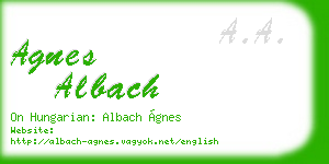 agnes albach business card