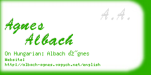 agnes albach business card